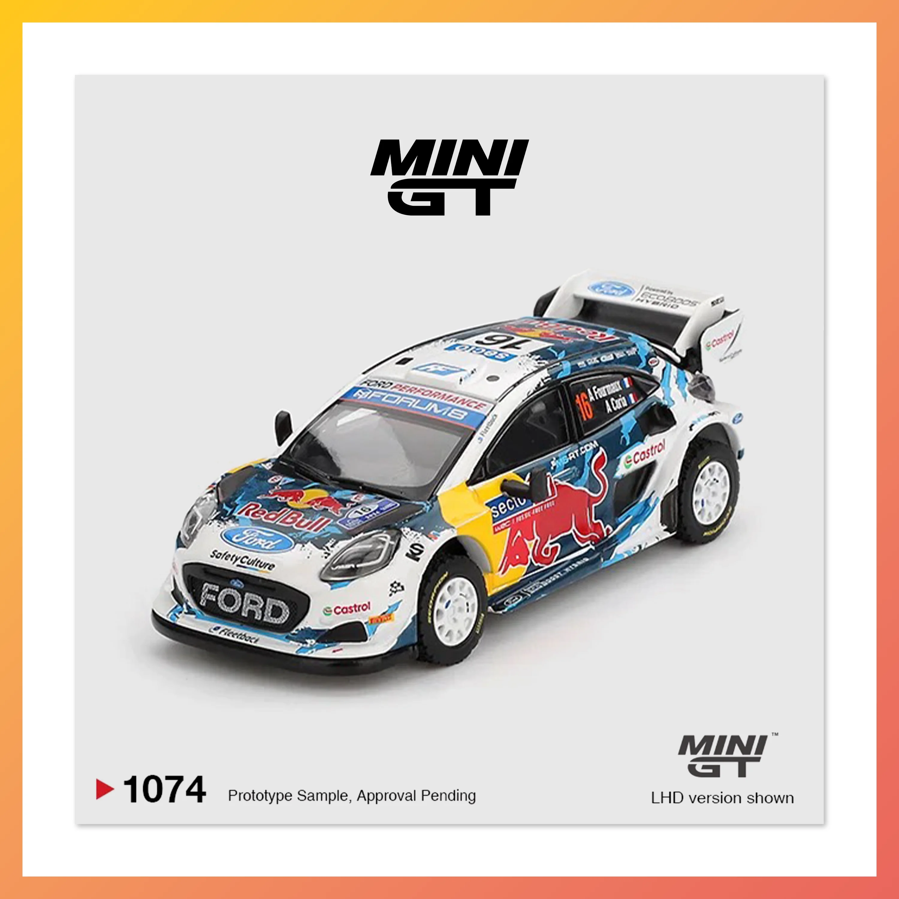 

MINIGT 1074 *CHASE* 1:64 Ford Rally1 Puma # Коллекционная модель автомобиля Ford 2024 M Sport, 16 WRT, литая под давлением, игрушка