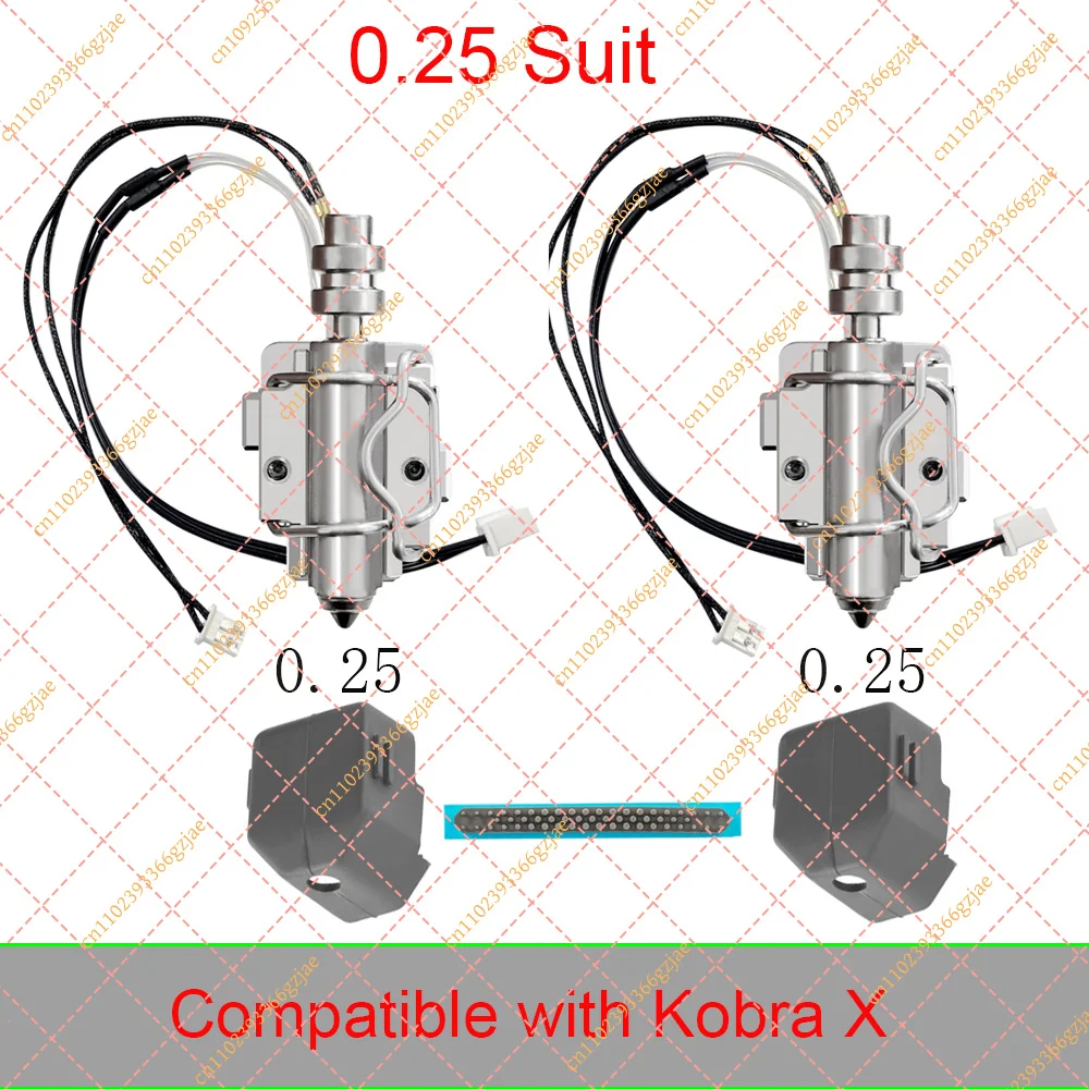 KLF Suitable for Anycubic kobraX 0.25 0.4 0.6 0.8mm nozzle kit+heating component including silicone sleeve+nozzle brush