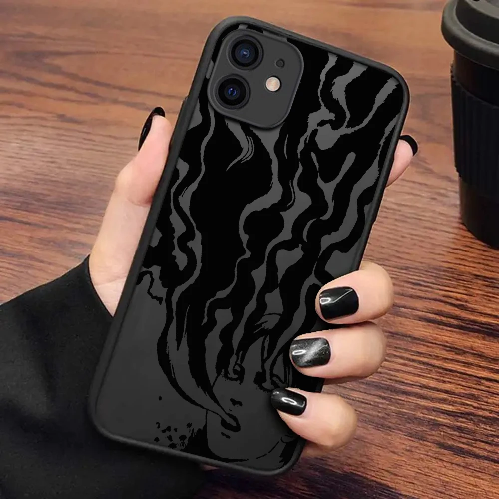 Junji Ito horror Hot comics Phone Case For iPhone 15 14 13 12 11 Pro Max X XR XSMax 7 8 Plus Matte Transparent Back Cover