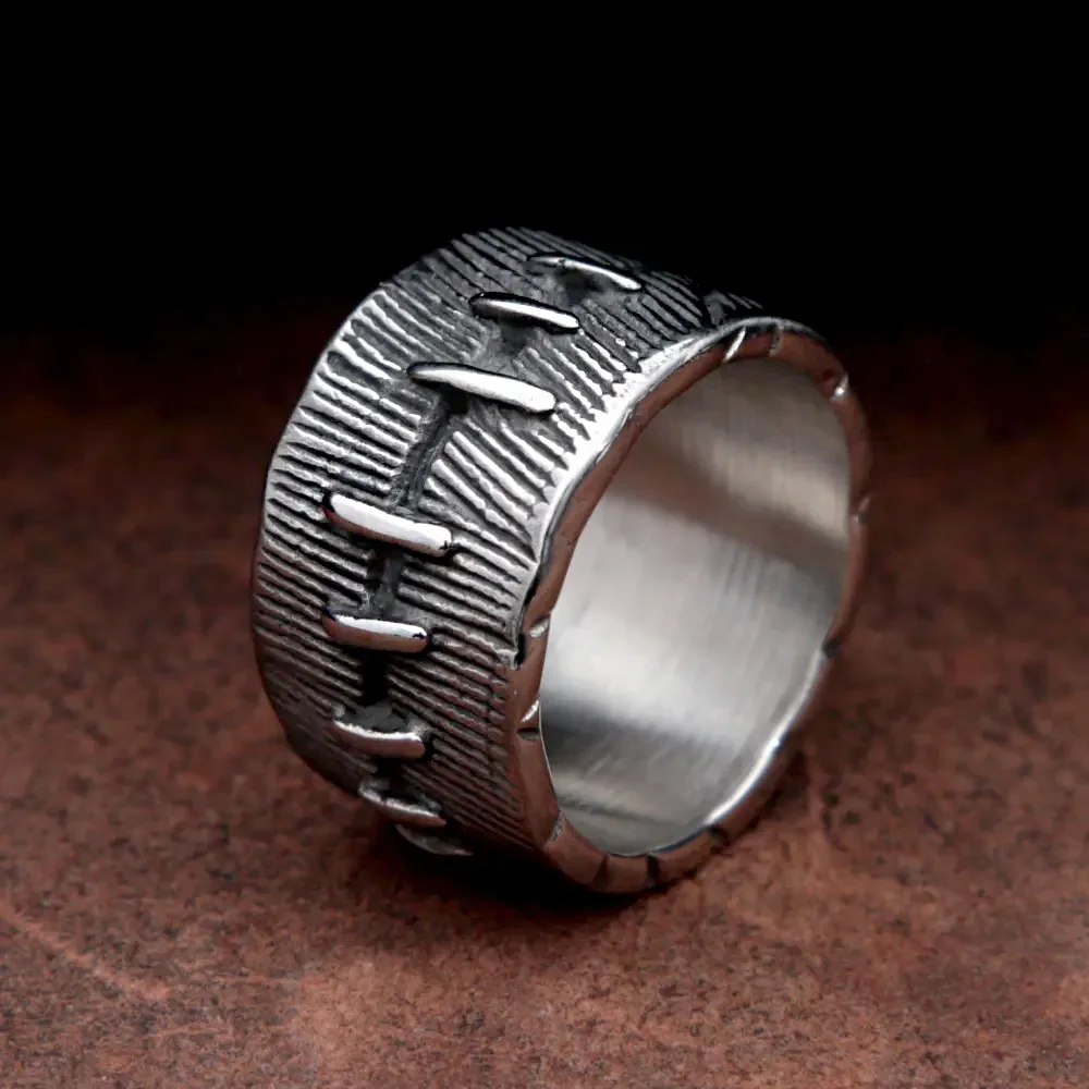 Vintage Chimeric Suture Punk Biker Ring Stainless Steel Gothic Rings For Men Rock Unique Amulet Jewelry Gift Dropshipping