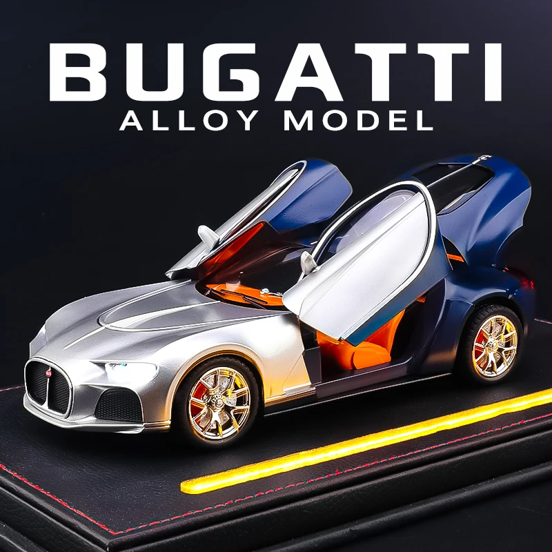 

1:24 Bugatti Atlantic супер роскошный спортивный автомобиль из сплава, литая под давлением модель звука и света, игрушка для сбора дисплея, орнамент, подарок для детей