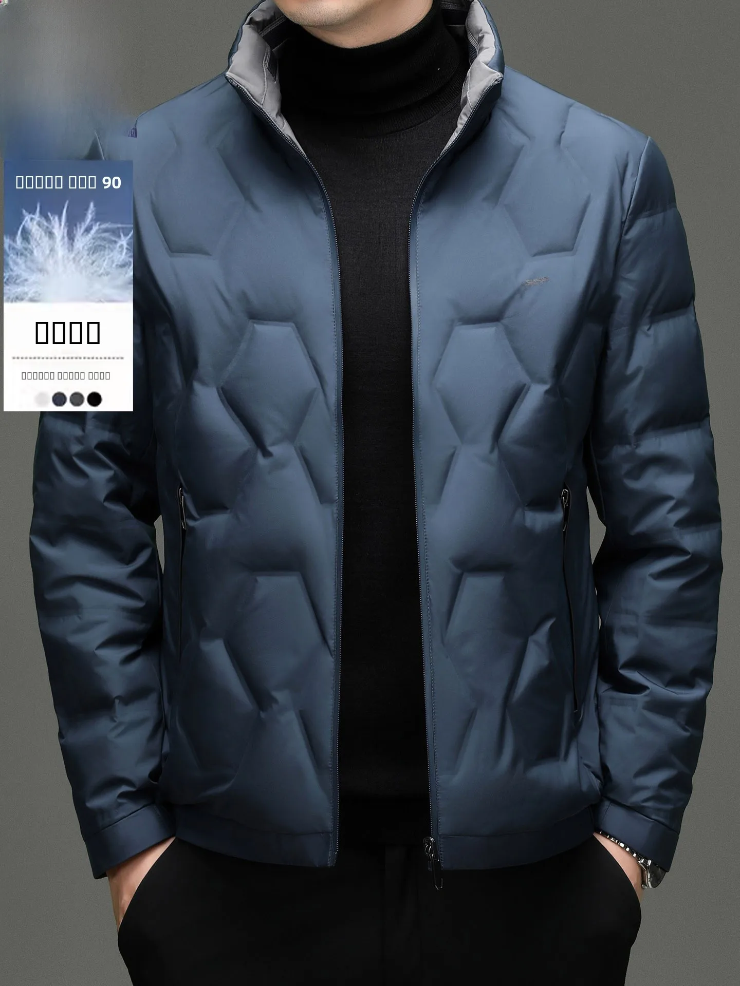 

TUCANO Men's Faion Stand Collar Double-Sided Wear Warm Winter down Jaet ort Casual Sle Windproof 90% Du down Filling