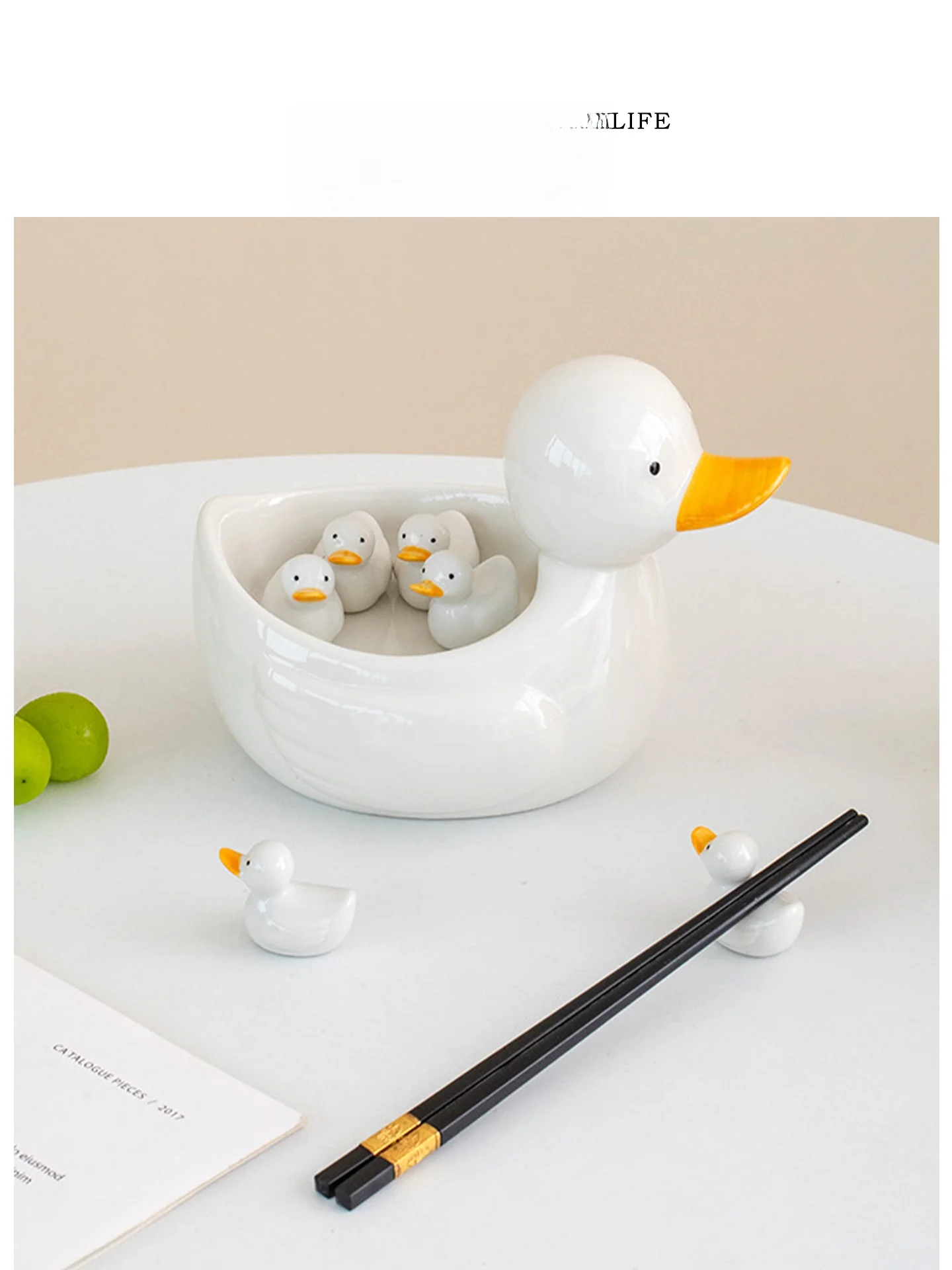 

Cute Duckling Ceramic Chopsticks Holder Cartoon Design Home Dining Table Decor THLife ZhiHe Chinese Culture Kitchen Accessories