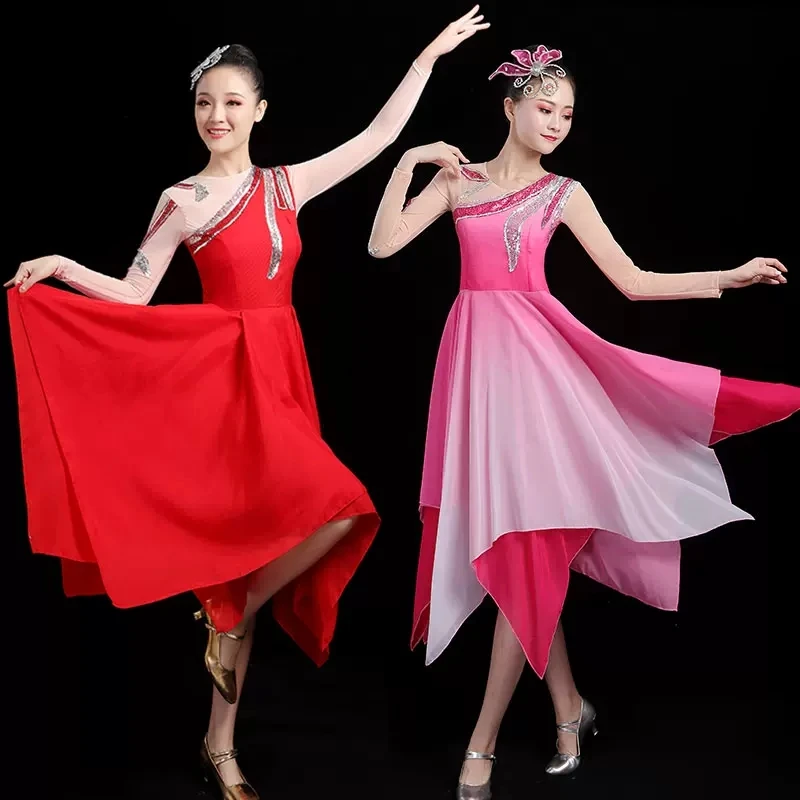 The new modern dance performance dress female singing and dancing fashion stage party group performance square dance performance