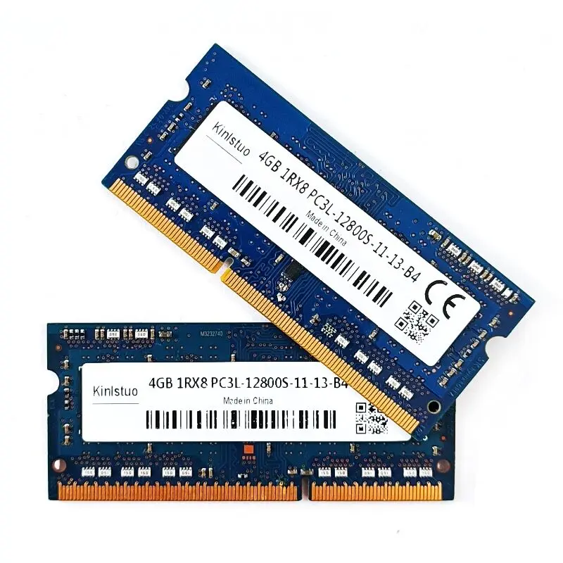 Kinlstuo RAMS DDR3 4 جيجابايت 1600 ميجا هرتز ذاكرة الكمبيوتر المحمول ddr3 4 جيجابايت 1RX8 PC3L-12800S-11-13-B4 SODIMM 1.35 فولت 204PIN