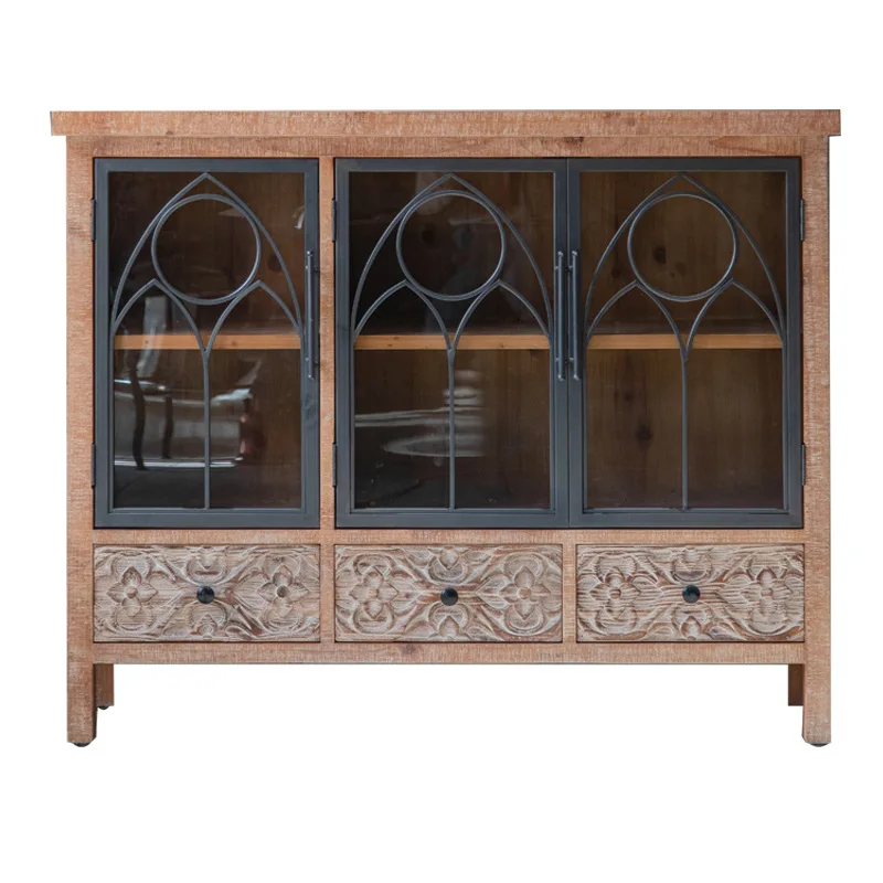 

American retro old storage cabinets, bed and breakfast kitchen side cabinets, wedding photography decoration display cabinets