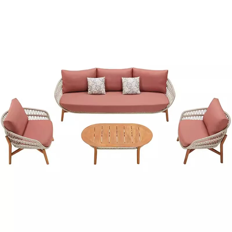 

Outdoor courtyard sofa waterproof sunscreen rattan sofa garden