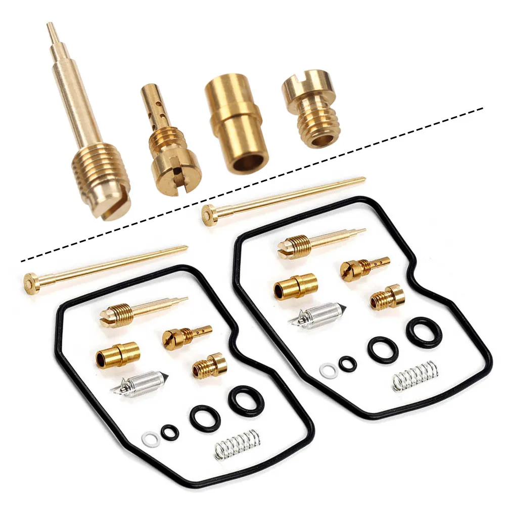 2x Motorbike Carb Rebulid Carburetor Repair Kits For Kawasaki GPZ500S EX500 87-2003 Brass  Rubber