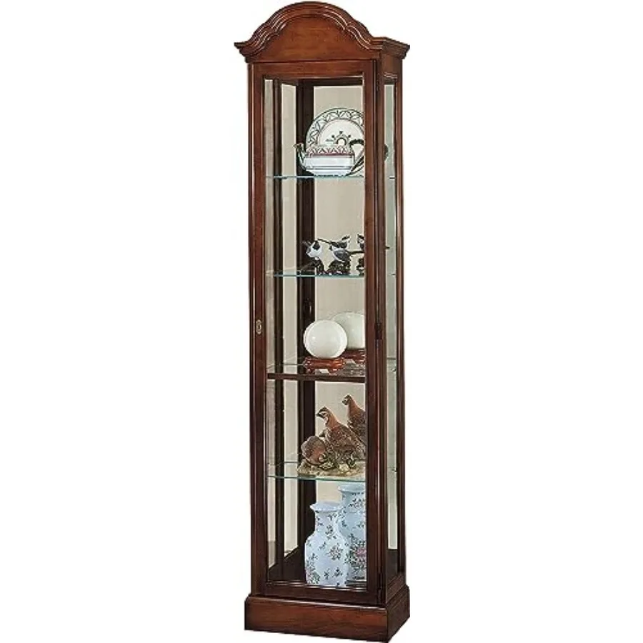 

Bennett Curio Cabinet II, Wood Finish with Lights Storage Cabinet - Adjustable Glass Shelves, Level Display Cases for Decorativ