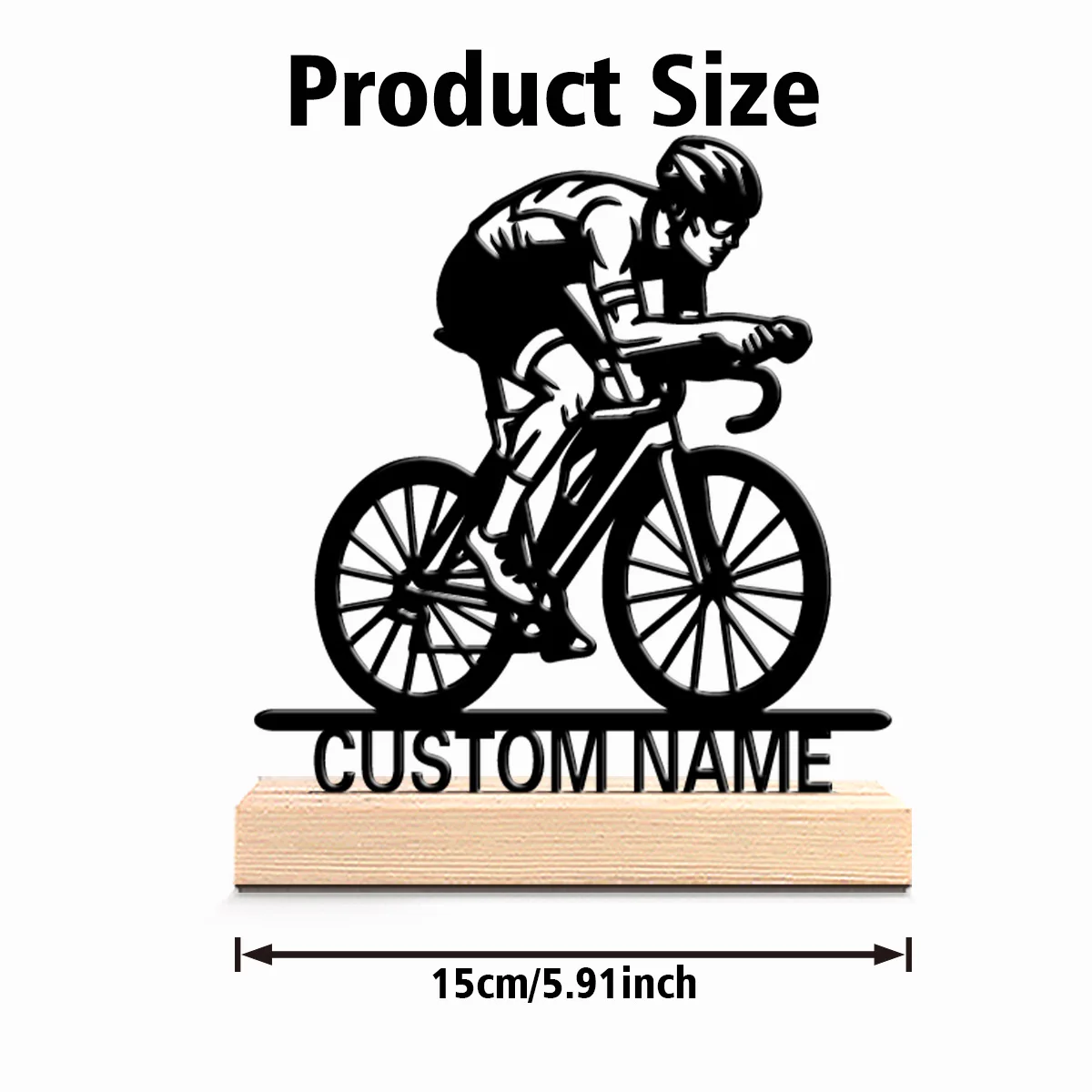1pc Retro Personalized Custom Bicycle Metal Statues Elegant Wooden Base Decor for Living Room Hotel Lobby Luxury Home Accent