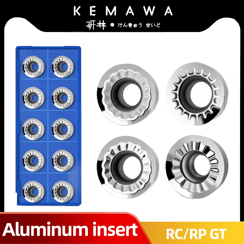 

Алюминиевая Вставка KEMAWA RCGT0803 RCGT1003 RCGT10T3 RCGT1204 H01, карбидный концевой фрезерный инструмент, режущий инструмент