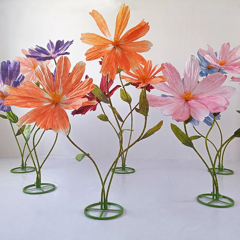 Multicolor Giant Chrysanthemum Flower Set Giant Paper Handicraft Daisy Artificial Flower For Display Window Decoration