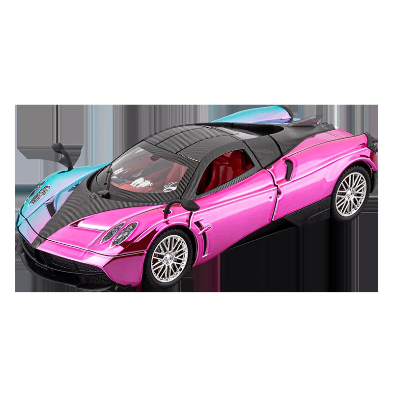 

1:24 Pagani Huayra Dinastia Supercar, модель автомобиля из сплава, коллекция украшений, звуковой свет, подарок для мальчика, звук и свет, миниатюрный