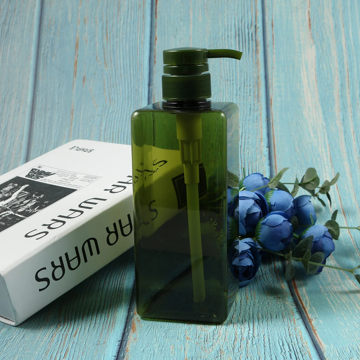 

650ml Clear Empty Pump Bottles Large Capacity Hand Lotion Liquid Push Down Dispenser Green Shampoo Bottle Foaming Soap