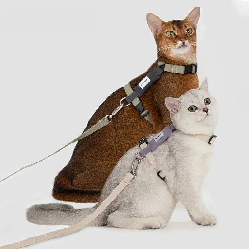 

Cat Harness Leash Set Traction Rope Kitten Chest Strap Pet Outdoor Supplies for Pet Breathable Harness Leash Puppy Cat Vest