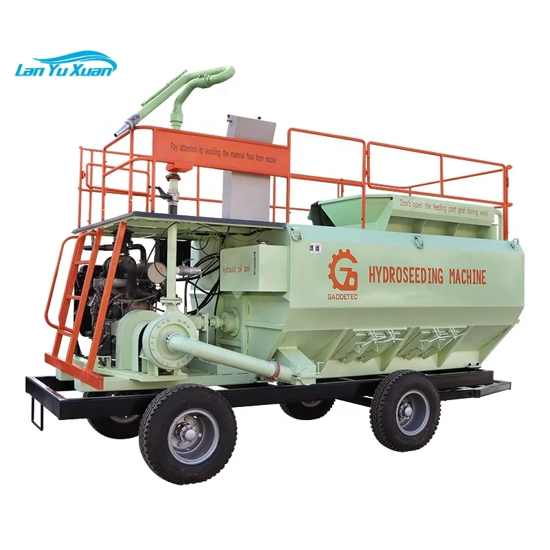 easily moved and operated 8000L grass seed spraying machine slope hydroseeding machine with wheels