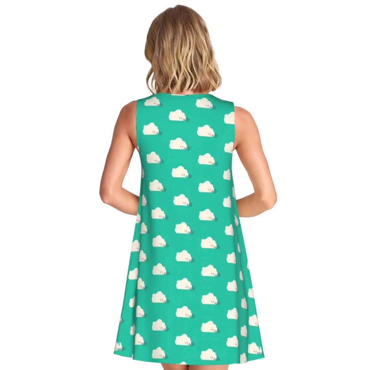 Funny Clound Dress Gust of Wind Cute Dresses Day Streetwear Oversized Tank Dress Cheap Female Pattern Vestidos
