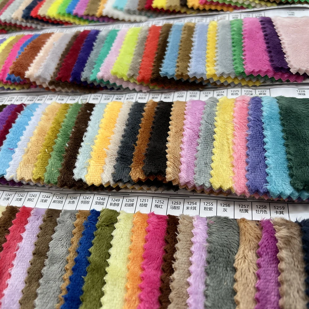 Color Swatches 3mm Pile Length Plush Fabric Plush Toy Material 160 Colors Can Be Choose