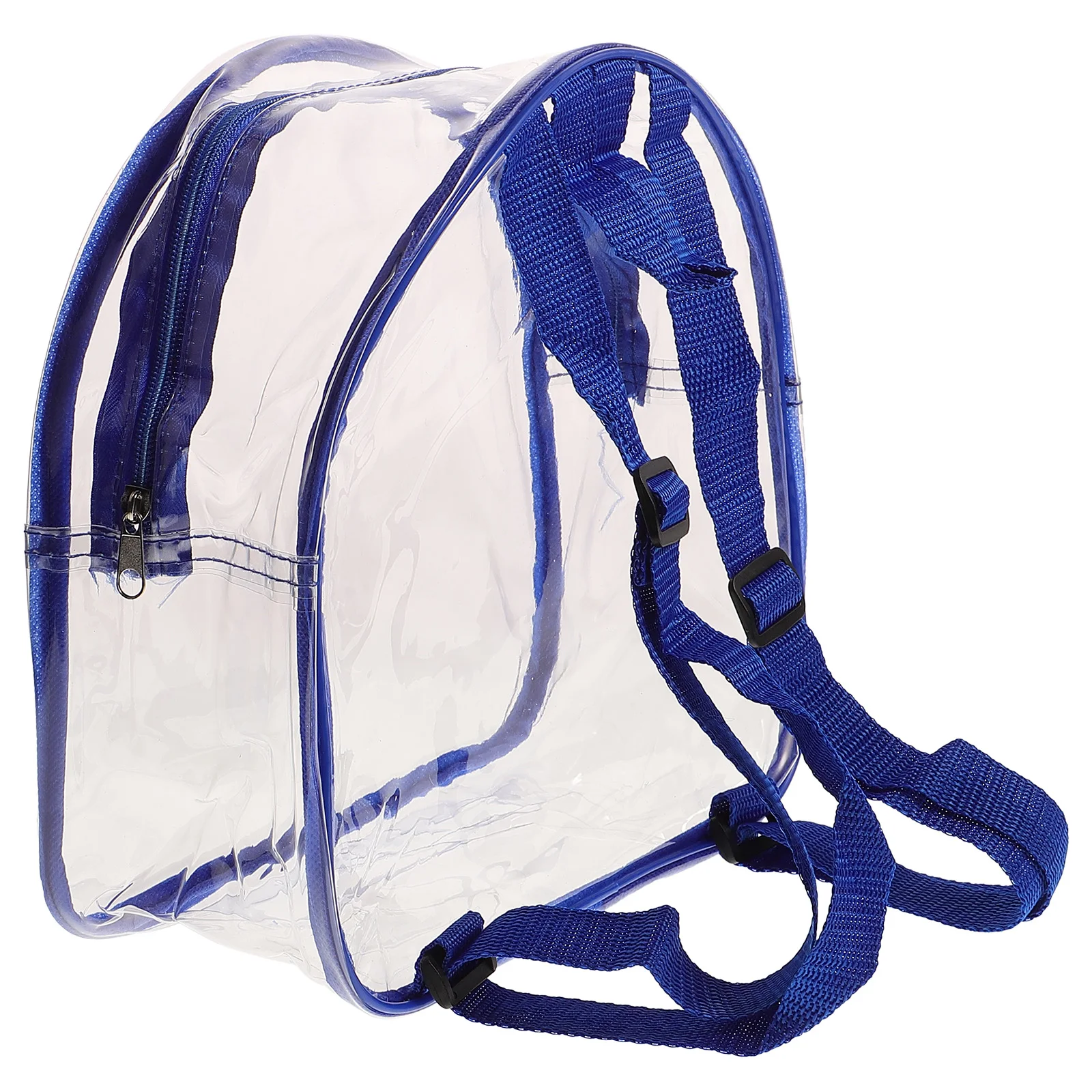 

Summer Beach Clear PVC Backpack Transparent Bag 26x25x12cm Blue Small Shoulder Pack Travel Concert Festival Essentials Stadium