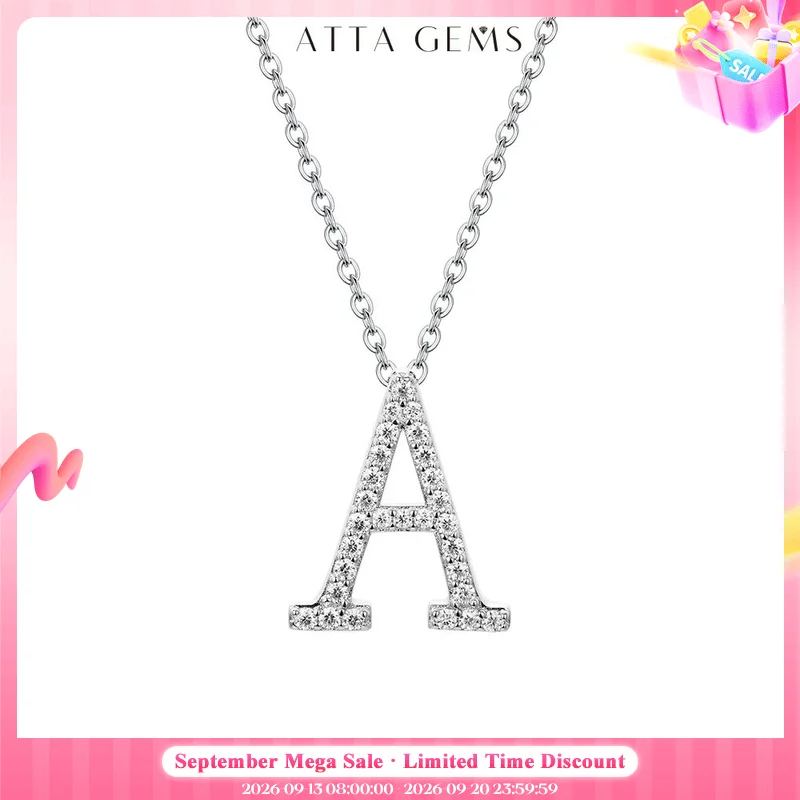 ATTAGEMS D VVS1 Color Moissanite Letters Necklace Pendant 100% 925 Sterling SIlver for Women Man Fine Jewelry Accessories Gift