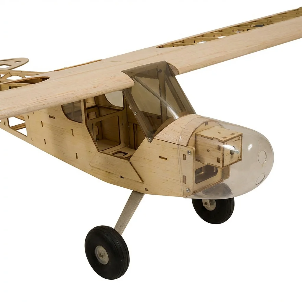 J3 Cub Balsa Wood Model Airplane Kit, 1180mm Wingspan, Scale RC Plane, Beginner Friendly DIY Assemble, All Parts Included, Laser - view 5