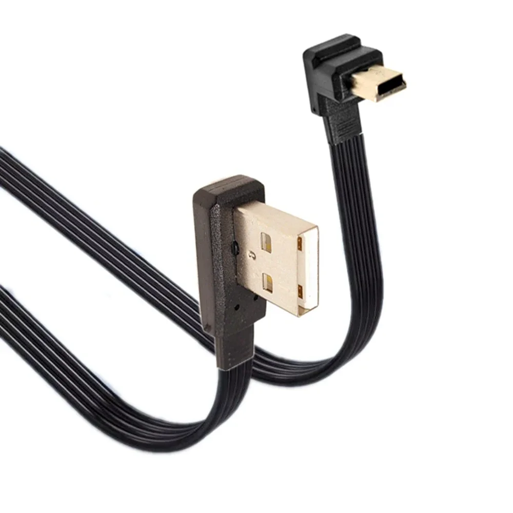 

90 degree elbow mini USB data line, left and right elbow T-shaped port V3 mini miniusb charging cable