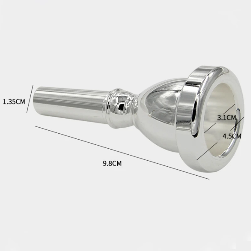 Large Mouth Large Holding Mouthpiece TUBA Mouthpiece Silver Plated Bass Large Mouthpiece