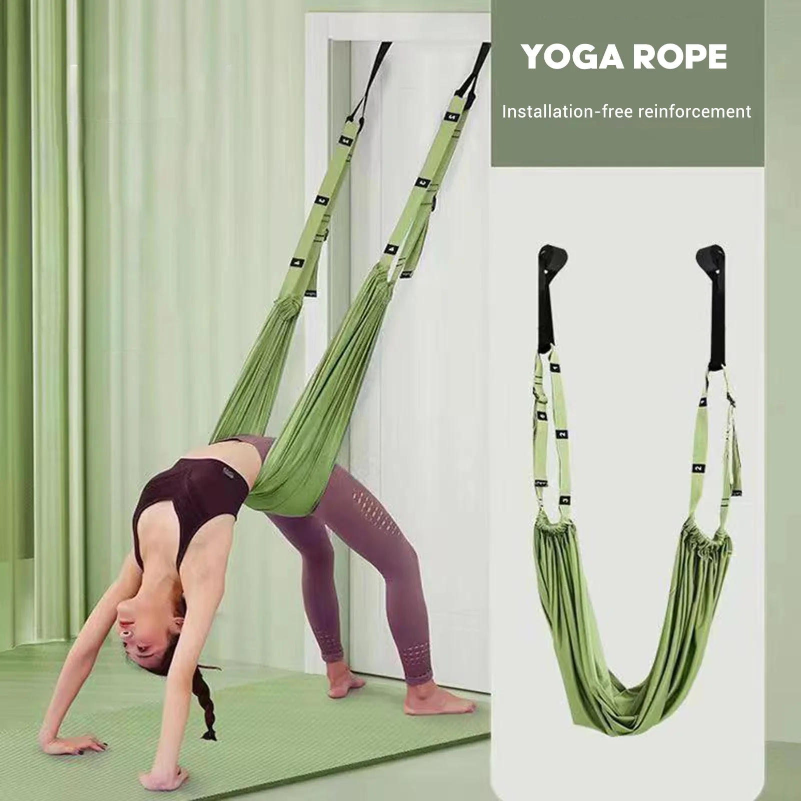 Aerial Yoga Hammock Adjustable Height Leg Stretcher Portable Back Bend Assist Trainers Stretch Band for Fitness Gymnastics Dance