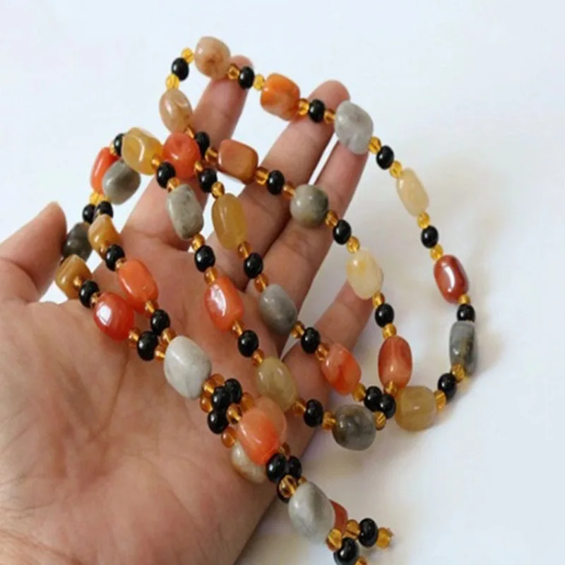 Gold Silk Jade Necklace Three-color Multi-color Jade Pendant Women's Model