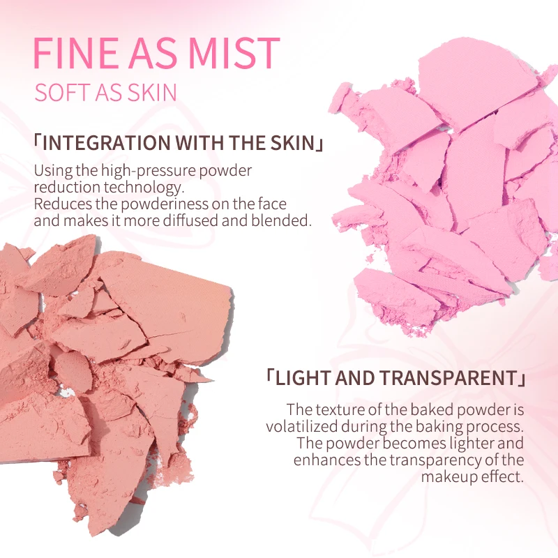 Life Girls Fard in stick di colore rosa naturale Fard per il viso per guance Trucco opaco Rouge Fard in spugna stile coreano