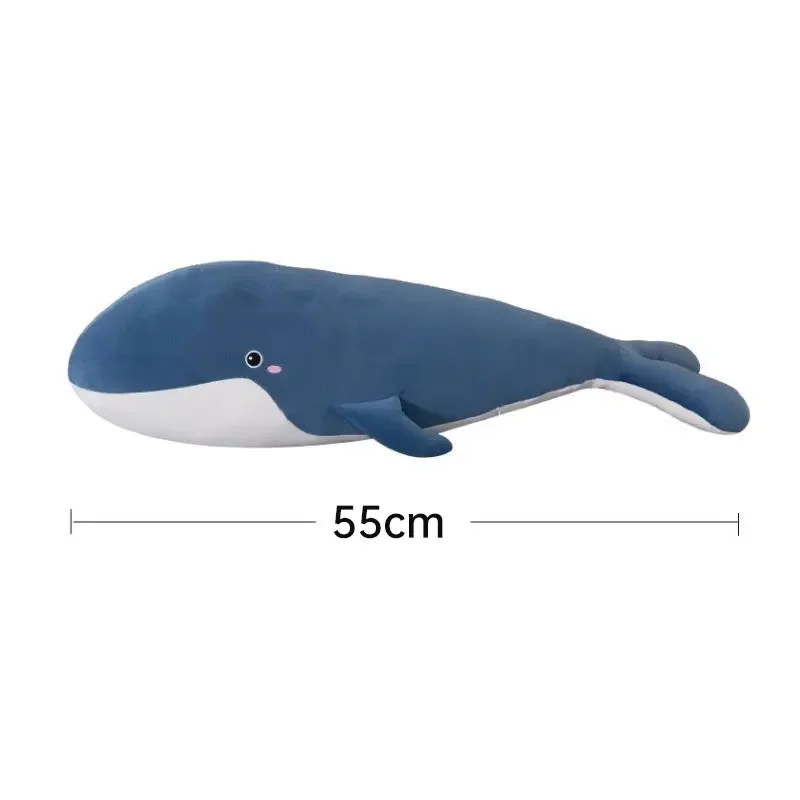 Juguete para niños de 55cm, ballena de peluche Kawaii, muñecos de peluche suaves y bonitos, almohada para niñas y niños, regalo de cumpleaños para