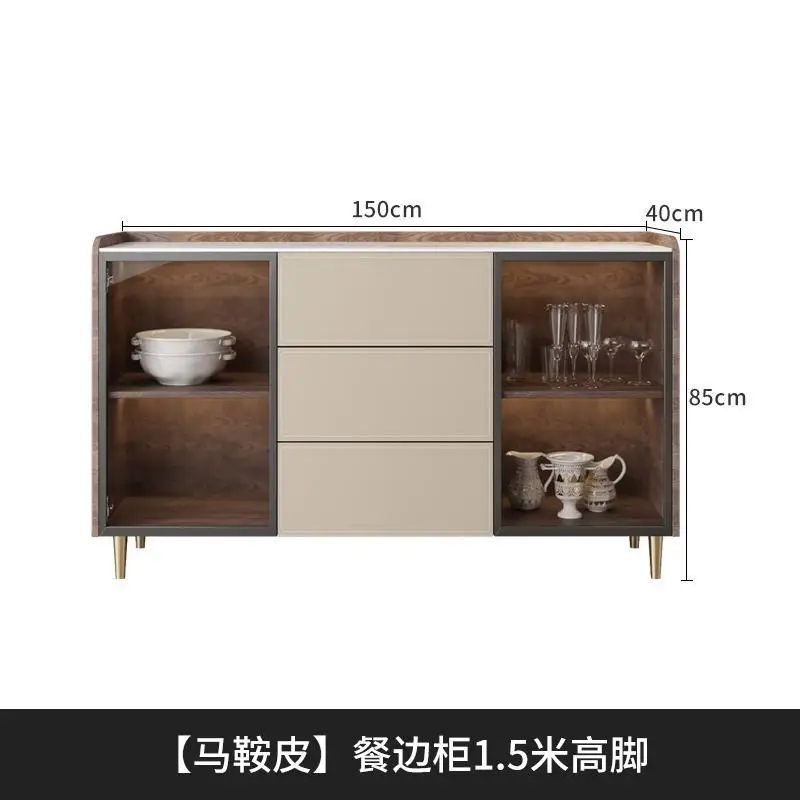 Armário lateral de jantar luz armário de luxo estilo hong kong armário de vinho sala de estar contra a parede armário de chá de armazenamento nórdico