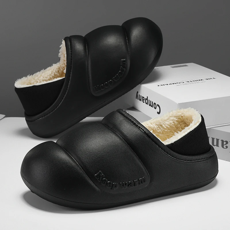 Hausschuhe Haus Indoor Baumwolle Slip-On runde Zehen wasserdicht flach bequem das neue plus Samt beliebte Modell warm trendy