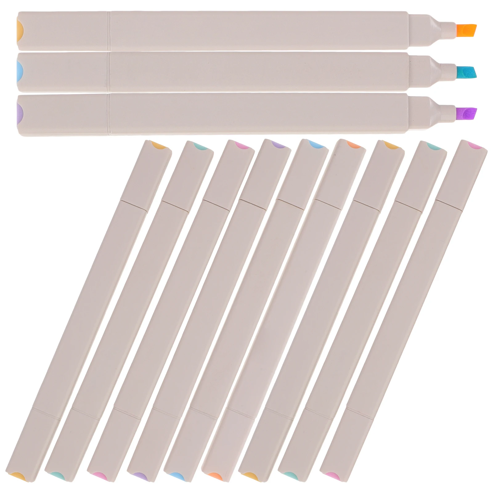 

12pcs Compact Highlighter Pens Double Head Marking Pens Leakproof Chisel Tip Smooth Writing For School Office Home Scrapbook