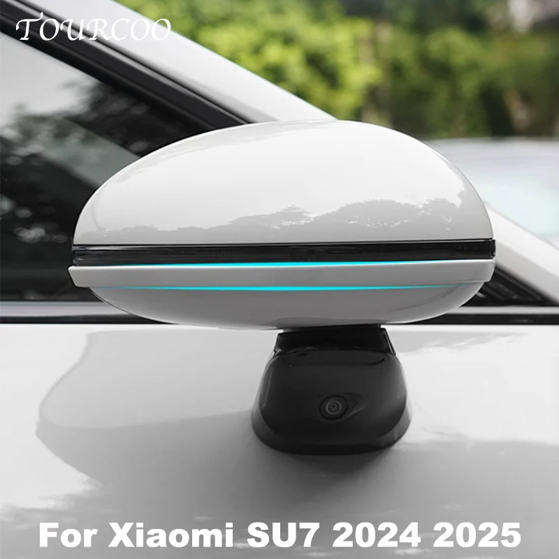 

For Xiaomi SU7 2024 2025 ABS Rearview Mirror Anti-collision Strips Trim Anti-scratch Sticker Cover Accessories