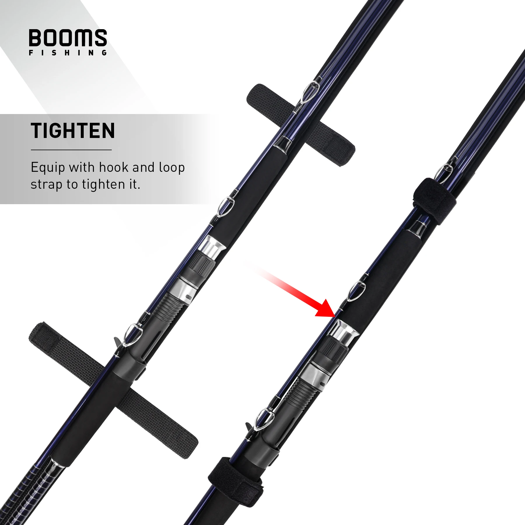 Booms Fishing RS6 Rod Protective Sheath Case Fly Fishing Rods Cover Pole Bag Holder Belt Straps Wrap Portable Tools Accessories