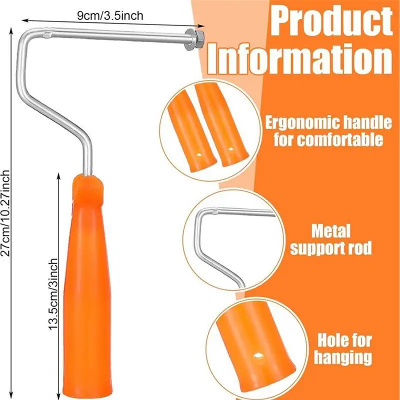 Roller Paint Brush Wall Painting Roller Tool Kit 10 Pieces Applicator Hand Tools Small With Replacement Covers For Interior &