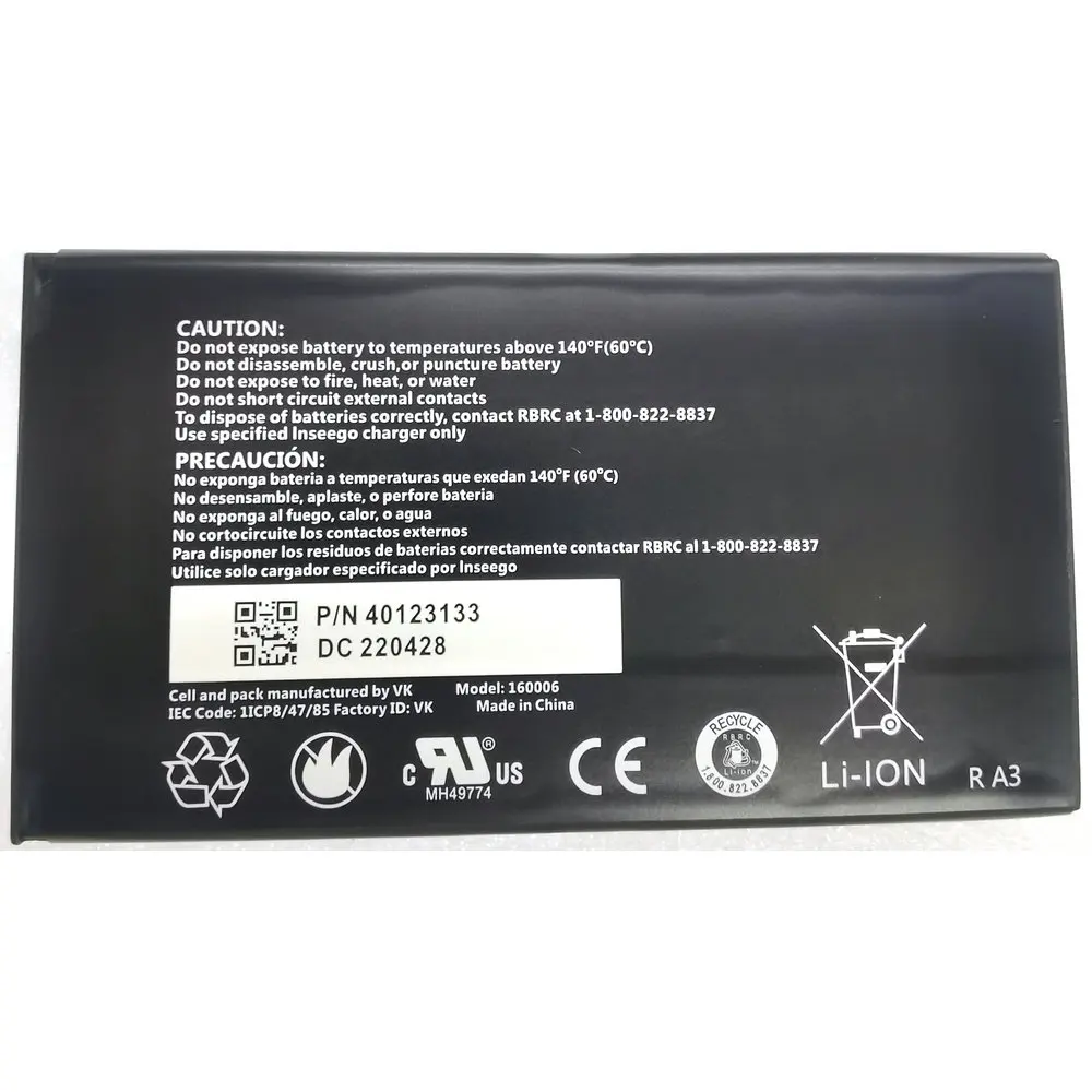 3.85V New 160006 Battery for Inseego Wireless MiFi Hotspot Devices P/N: 40123133 1ICP8/47/85