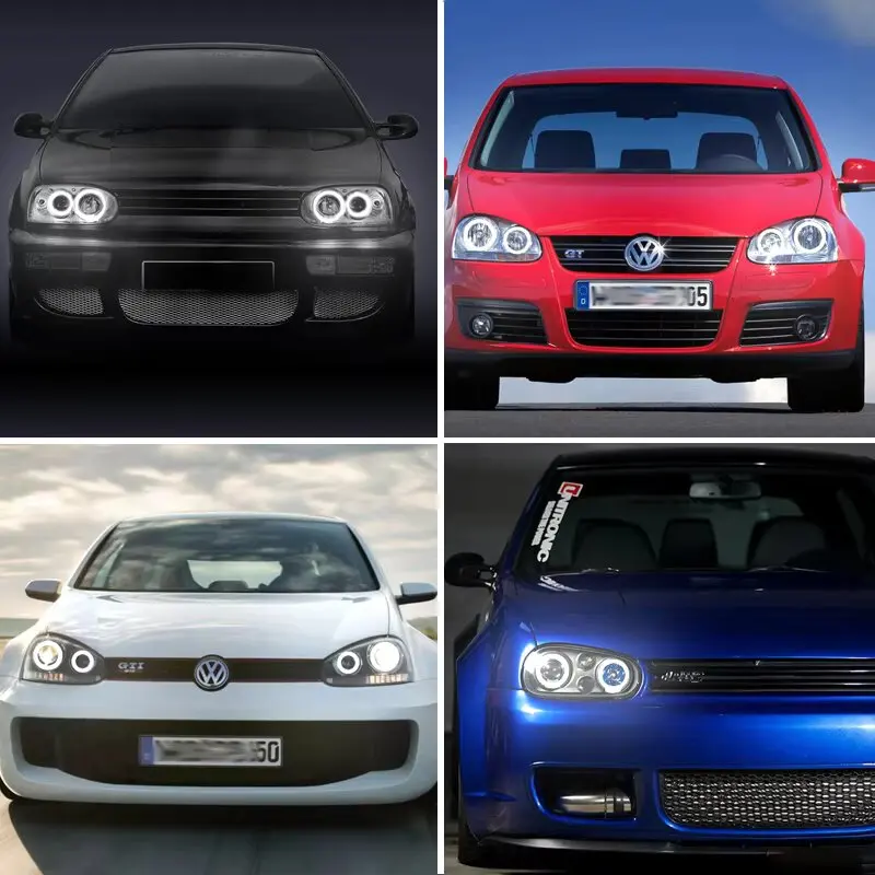 For VW Volkswagen Golf MK4 1J 1997-2004 Golf MK5 1K 2004-2009 R32 GTI LED Angel Eyes Halo Ring Kits Canbus Headlight DRL