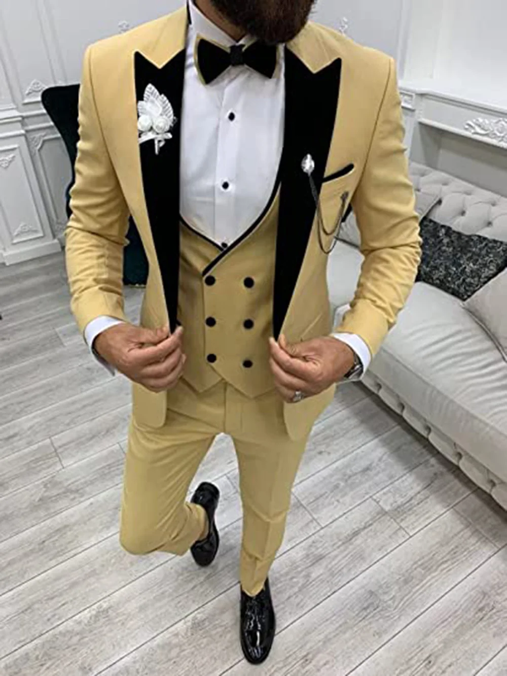 Anzüge für Herren 2024 Casual Business Anzug High-End Social Formal Anzug 3 Stück Set Bräutigam Hochzeit Männer (Jacke Weste Hosen)