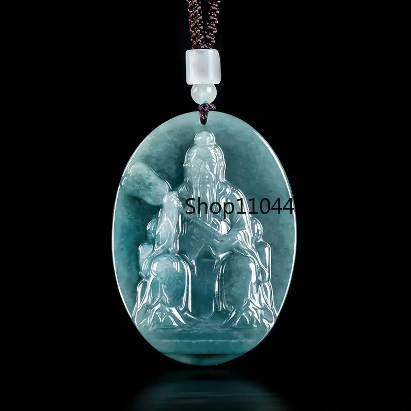 الطبيعية A-السلع الجاديت الأزرق قلادة الماء الطاوية يوان شي تيان زون قلادة من اليشم الرجال النساء موضة الخرز الكنز قلادة من اليشم #4