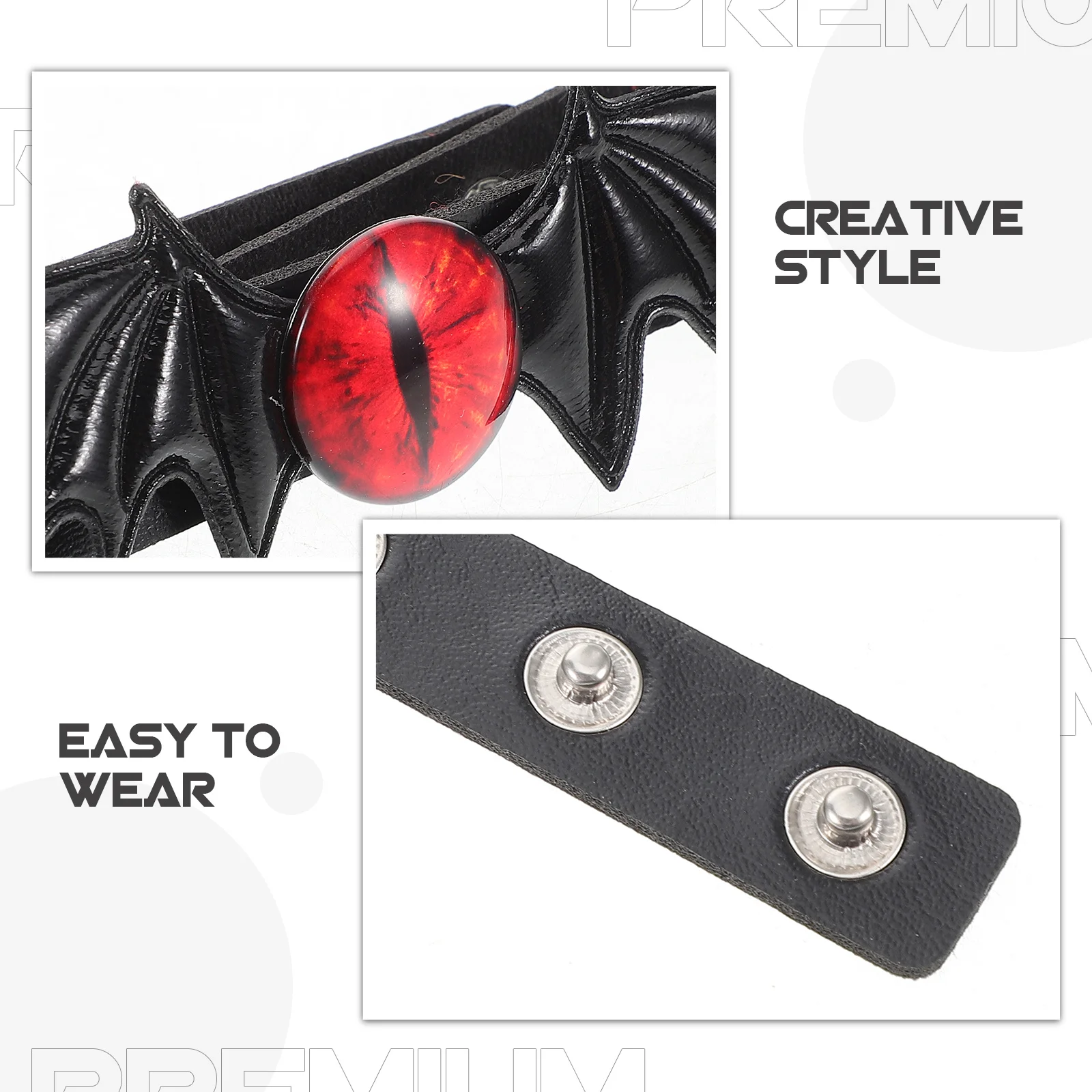 Collier ras du cou en PU pour Halloween, Style Punk, yeux du diable, aile de chauve-souris, pour fête, Cosplay, accessoires de mascarade