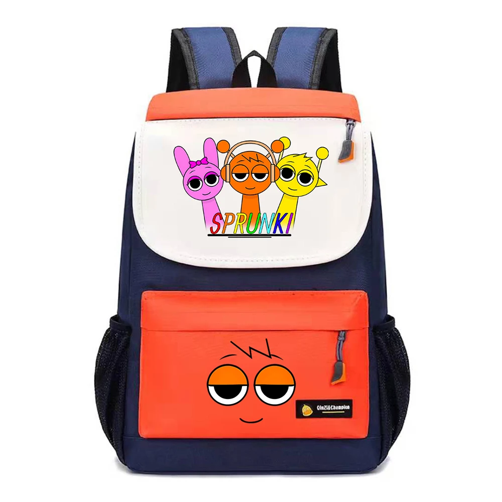 Sprunki Kids Cartoon Backpack Children Anime Fashion Schoolbag Boy Casual Knapsack Girl Cute Book Bag Accessories Shoulders Bags