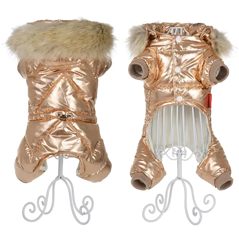 Winddichte Jacke mit abnehmbarer Kapuze, Winter-Warm-Overall für Hunde, Welpen, Chihuahua, French Bulldog, Mantel, Haustierbekleidung, Kostüm – Detail 7