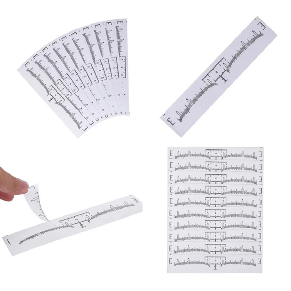 100pcs Disposable Eyebrow Ruler Sticker Brow Shaping Tool For Microblading Artists Portable Flexible Measure Gauge Vernier