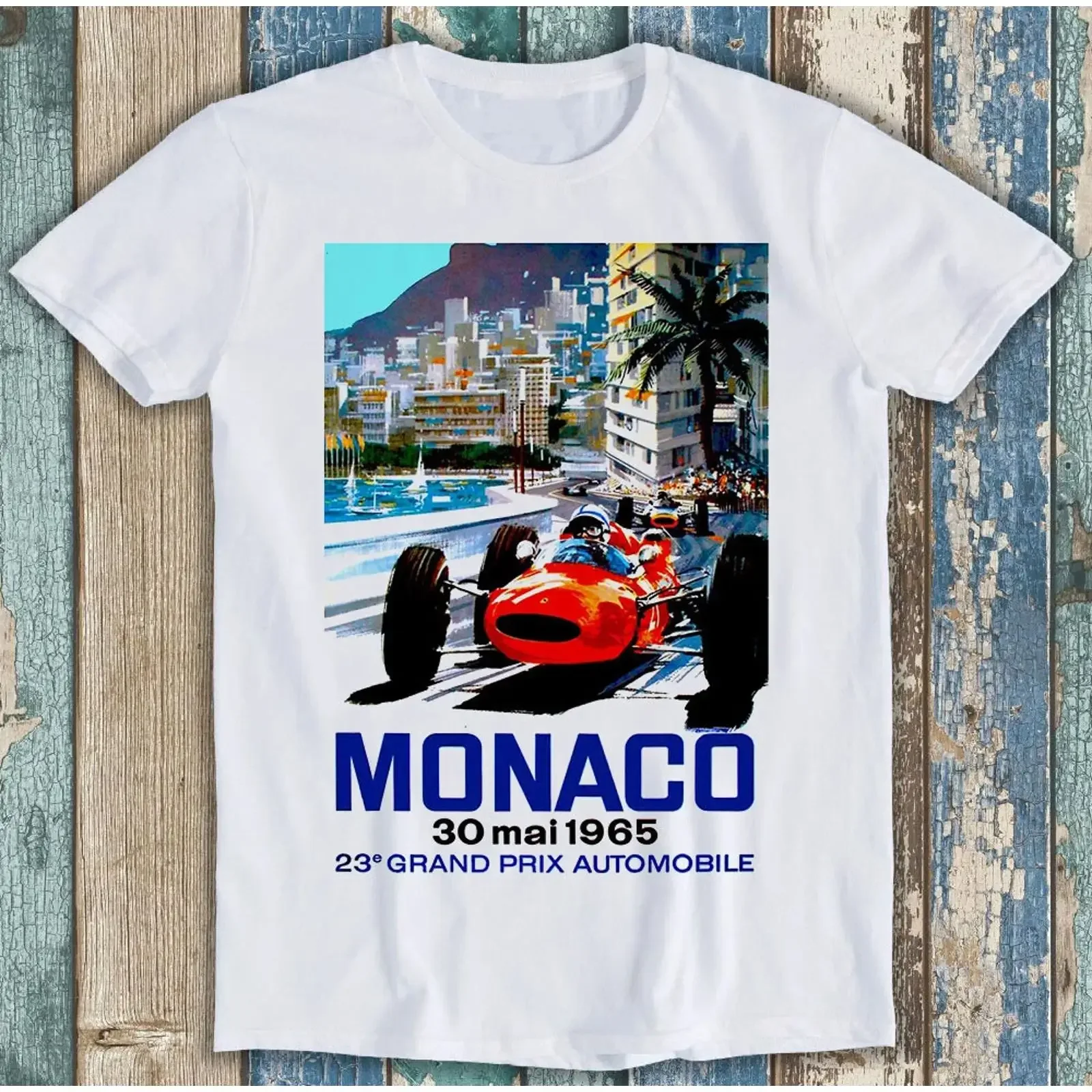 T Shirt Monaco Grand Prix Race Vintage Car Racing Funny M1193 vintage Washed Unisex designer clothes Stretched Stylish
