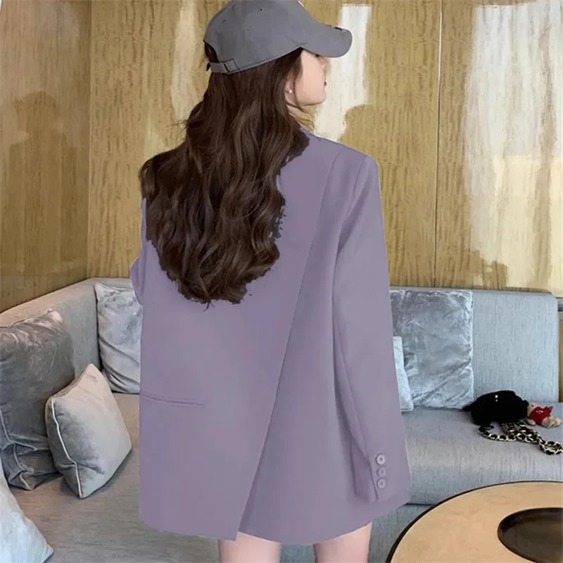 Leisure Suit Coat Women's 2025Spring Autumn Split New Jackets Sense Niche Design Outerwear Korean Black Blazer Jacket Ladies Top