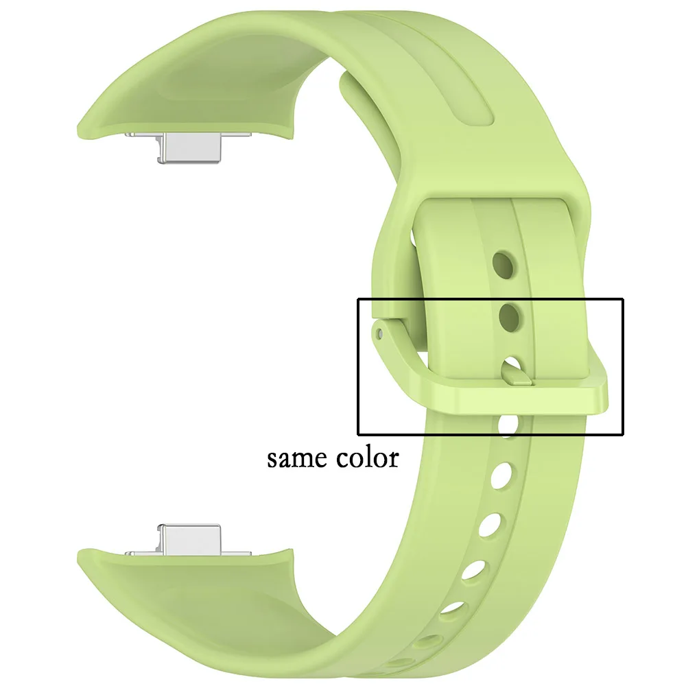 레드미 워치 5 용 실리콘 스트랩, 동일한 색상 버클, 시계 케이스, 조절 가능한 단일 색상 손목 밴드