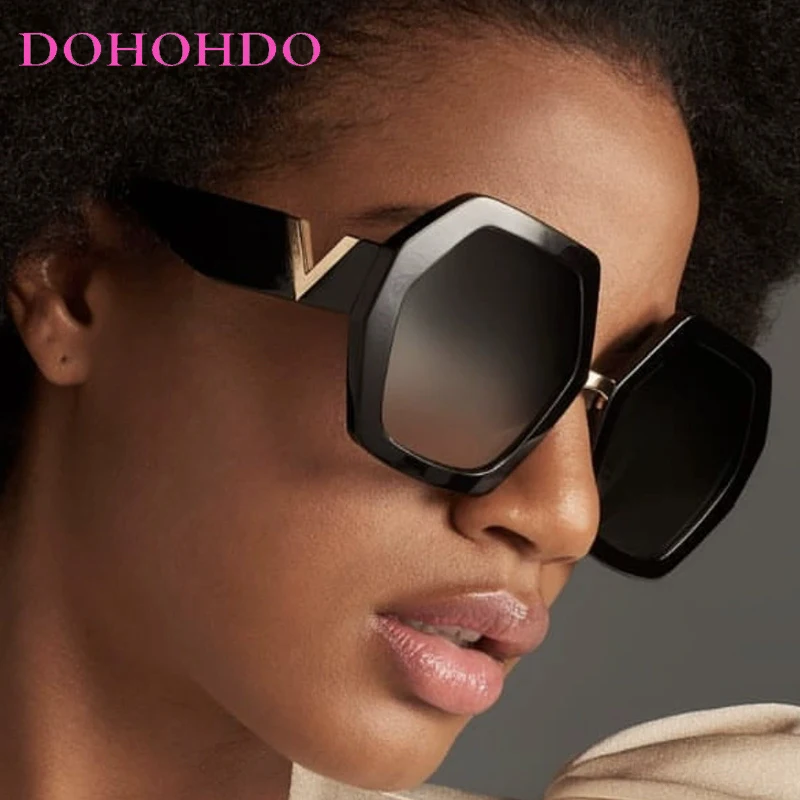 

Fashion Luxury Designer Sunglasses Women Men Oversized Polygonal Sun Glasses Female Vintage Travel Driving Shades Unisex UV400