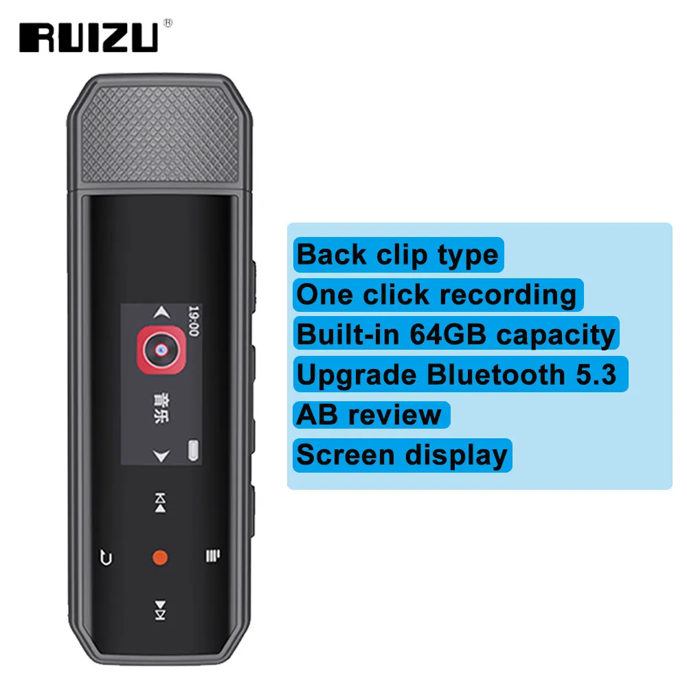 RUIZU X80 USB Bluetooth MP3 Player With Clip Sports Music Player Mini Walkman Support FM Radio E-book Voice Recorder Pedometer